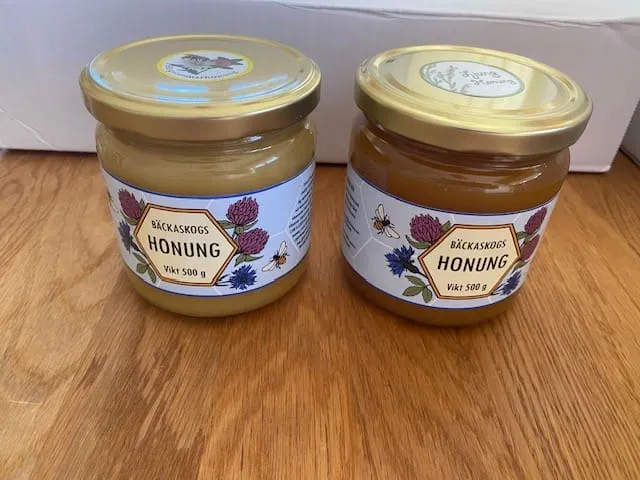Två burkar Bäckaskogs honung, 500 g